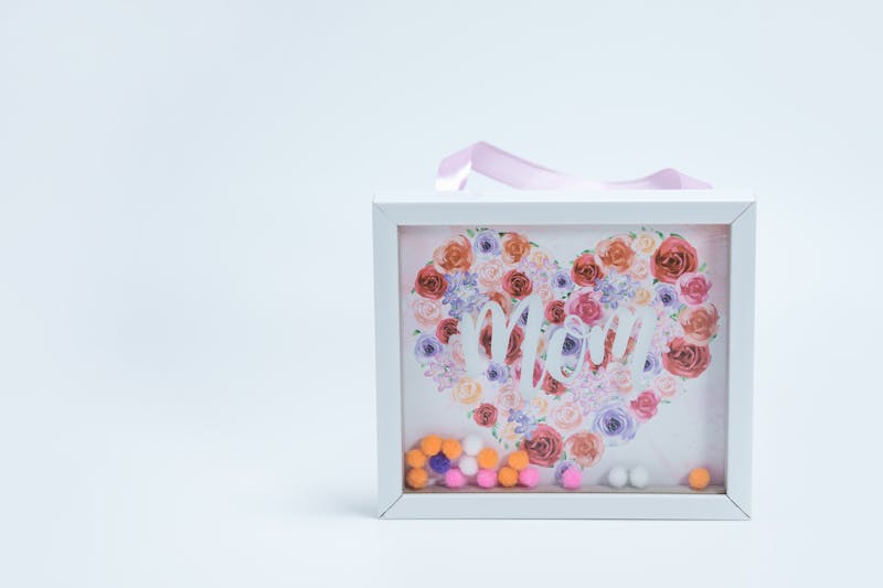 Cadre floral personnalisé avec message et photo